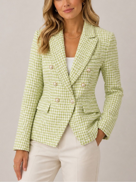 House of Harlow 1960 Jackets & Blazers - NWT House of Harlow 1960 Lime Green Houndstooth Blazer - Size Small